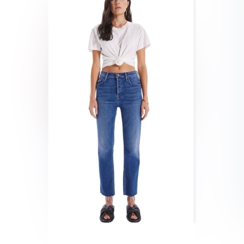 Mother Jeans The Tomcat Ankle Fray in Let's Just Be Friends